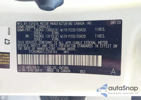 2020 Lexus Rx 350 из США, поврежденный, VIN 2T2HZMDA7LC256144